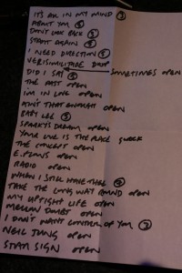 TFC setlist