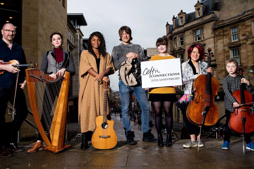 Promo image of performers with instruments for Celtic Connections 2018