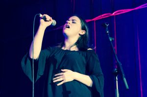 Siobhan Wilson on stage at The Mackintosh Church for Celtic Connections on 3 February 2018