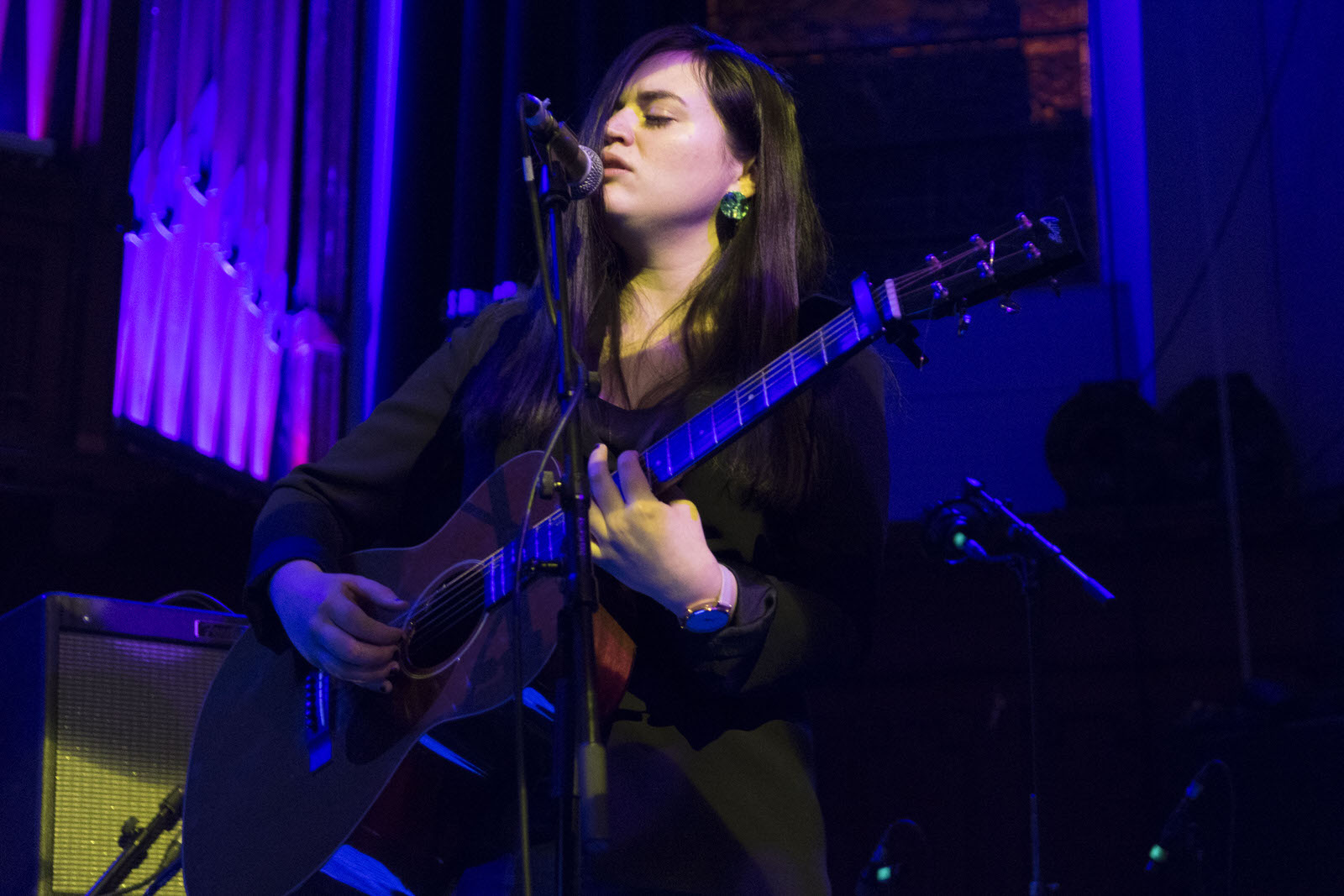 Photo of Siobhan Wilson on stage at Saint Luke's on 3 February 2019