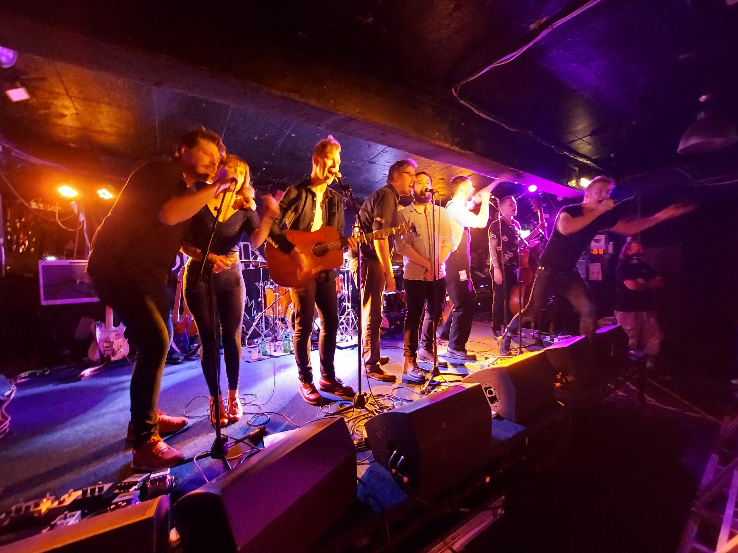 Skinny Lister onstage at King Tuts, Glasgow