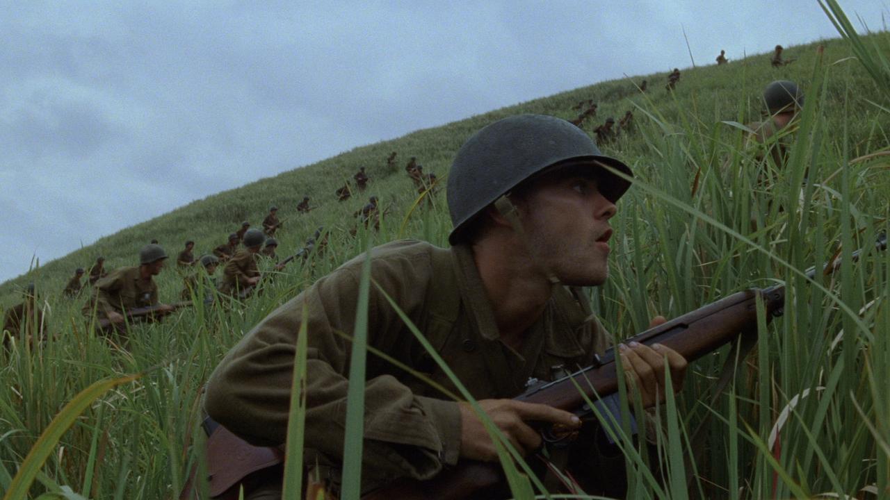 A soldier in the grass
