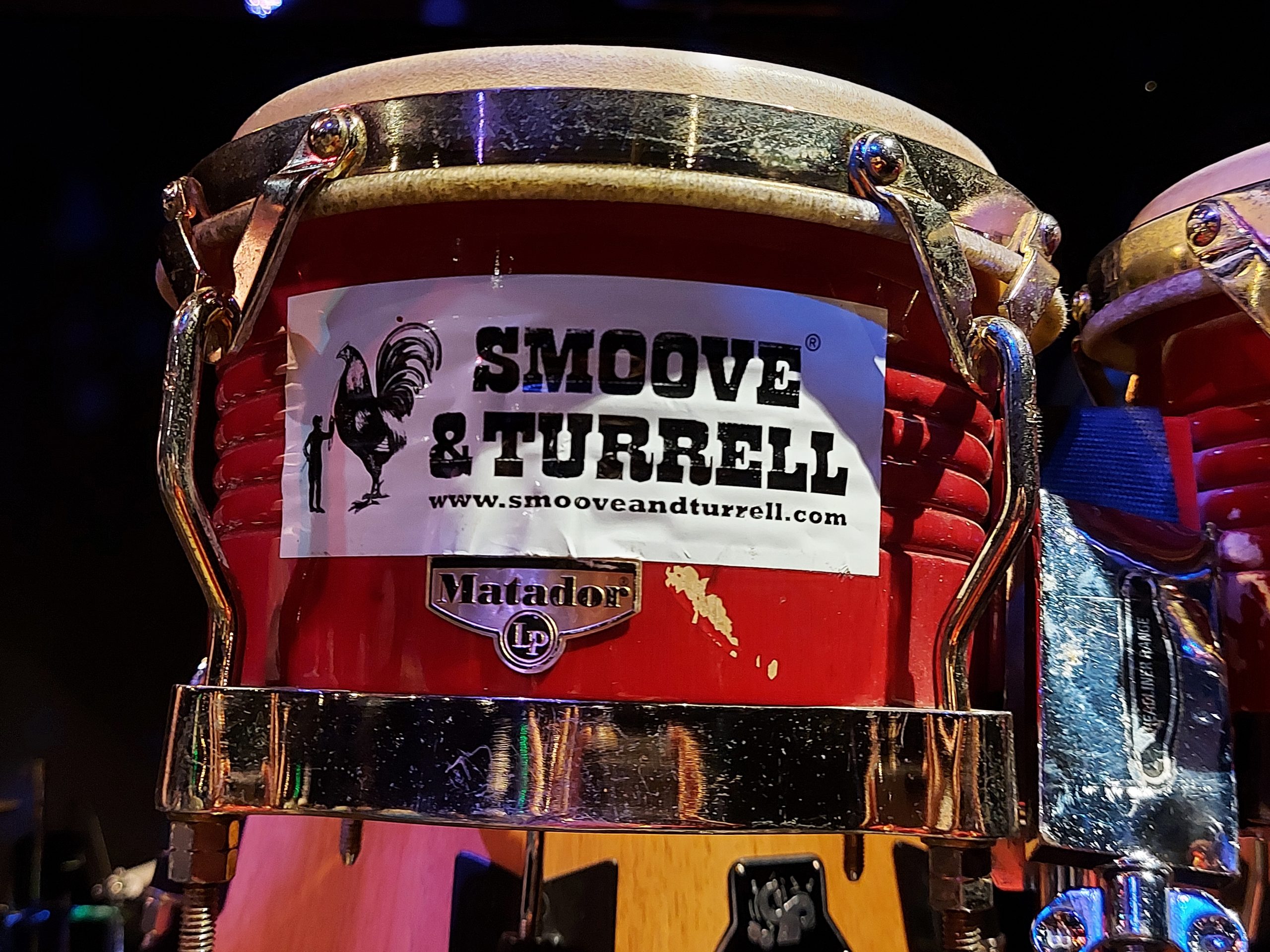 Logo for band Smoove and Turrell on drum