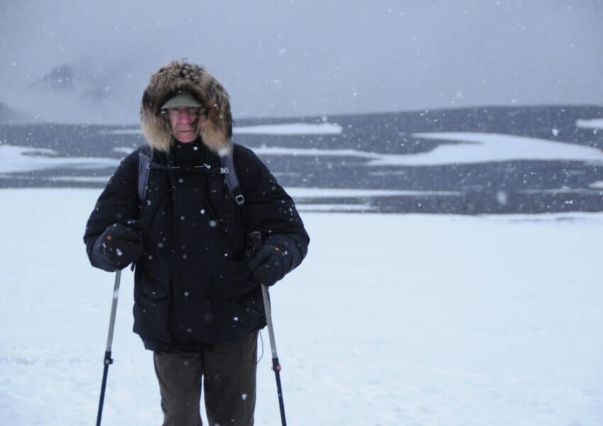 Ranulph Fiennes on on snow
