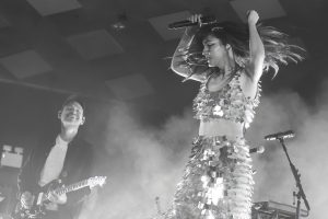 Chvrches performing at Barrowland Ballroom in June 2023